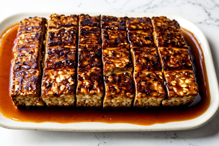 Foto de um Tempeh, alimentos para veganos com proteínas